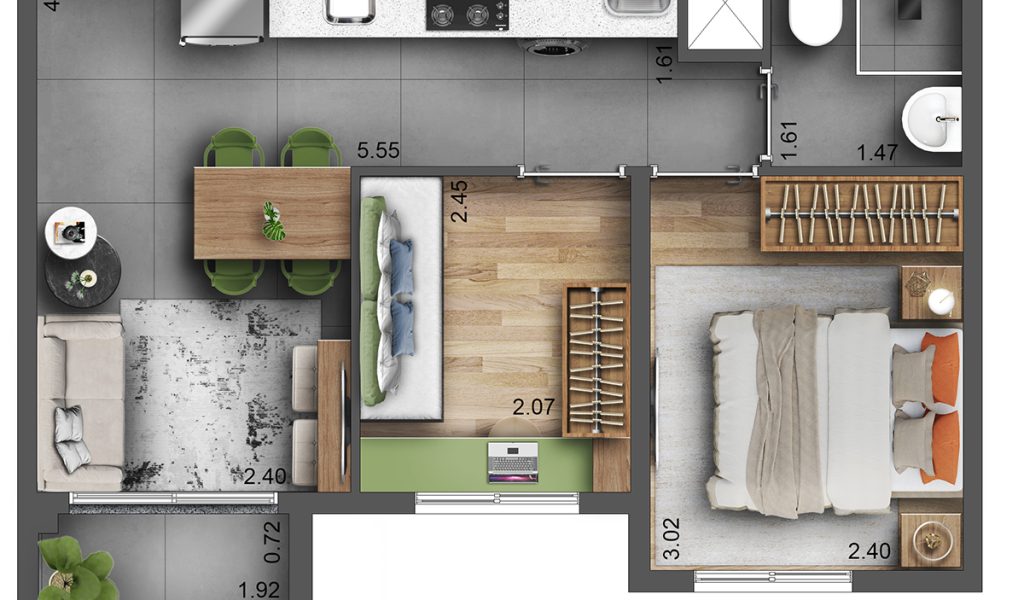 Oliveira-Alvez_Planta-35m²_Decorado