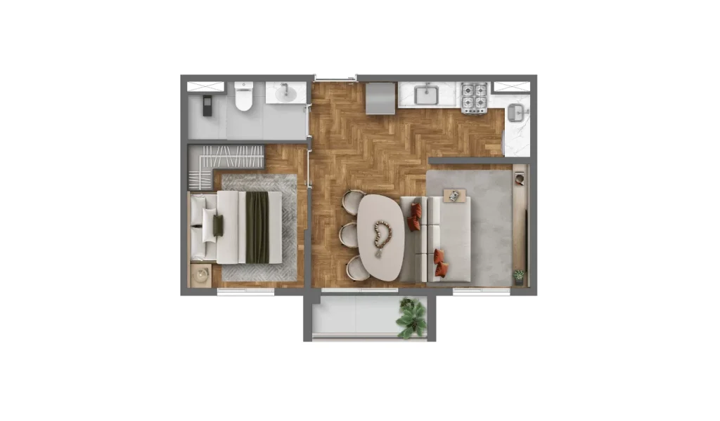 Plantas - 2 dorms (35m²) meio ampliado_1