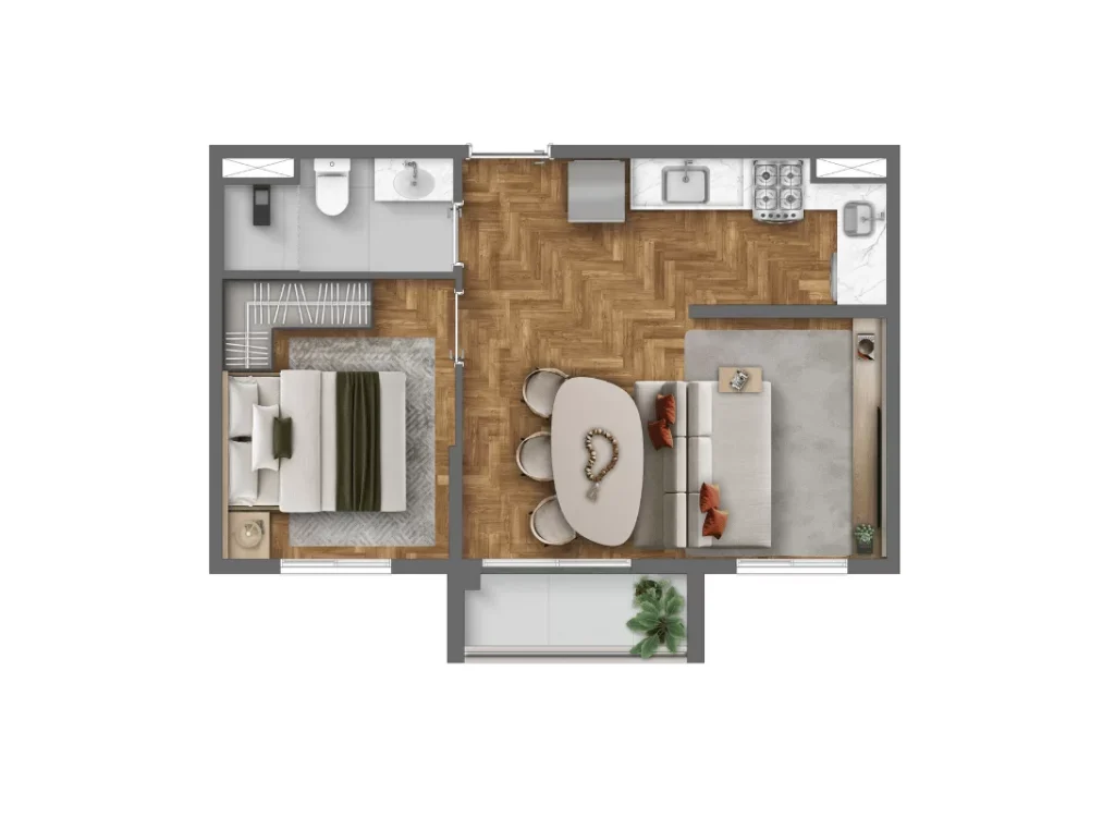 Plantas - 2 dorms (35m²) meio ampliado_1
